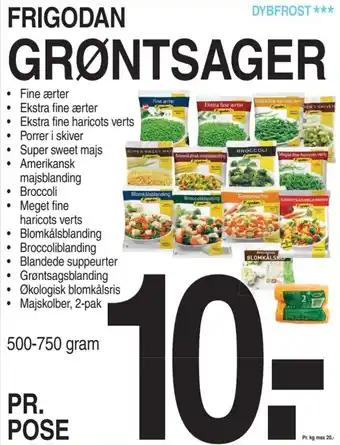 ABC Lavpris FRIGODAN GRØNTSAGER tilbud
