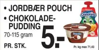 ABC Lavpris JORDBÆR POUCH CHOKOLADE- PUDDING tilbud