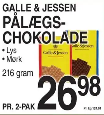 ABC Lavpris GALLE & JESSEN PÅLÆGS- CHOKOLADE tilbud
