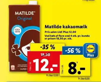 Lidl Matilde kakaomælk tilbud