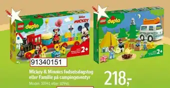 Mickey & Minnies fødselsdagstog eller Familie på campingeventyr