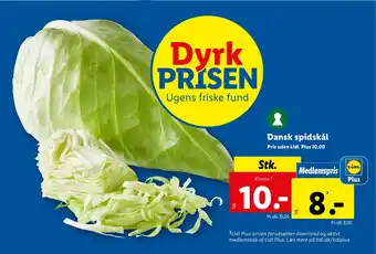 Lidl Dansk spidskål tilbud