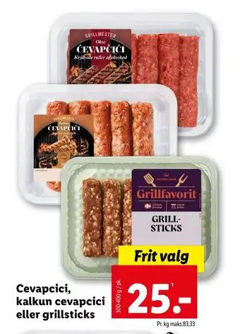 Lidl Cevapcici, kalkun cevapcici eller grillsticks tilbud