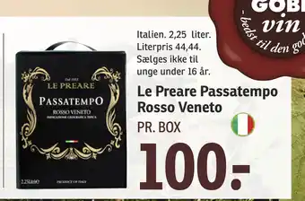SPAR Le Preare Passatempo Rosso Veneto tilbud