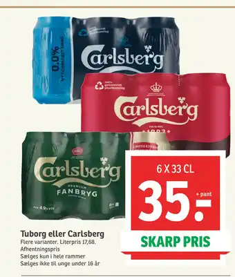 SPAR Tuborg eller Carlsberg tilbud