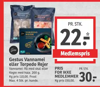 SPAR Gestus Vannamei eller Torpedo Rejer tilbud