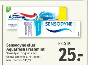 SPAR Sensodyne eller Aquafresh Freshmint tilbud