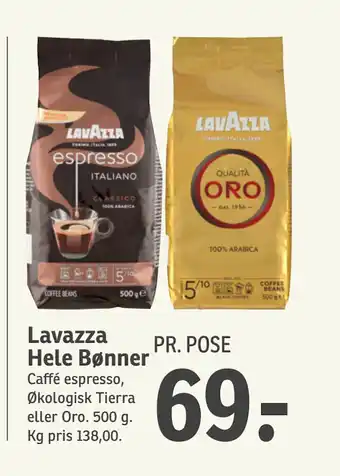 SPAR Lavazza Hele Bønner tilbud