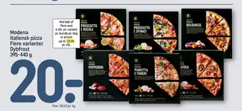REMA 1000 Modena italiensk pizza Flere varianter Dybfrost 395-440 g tilbud