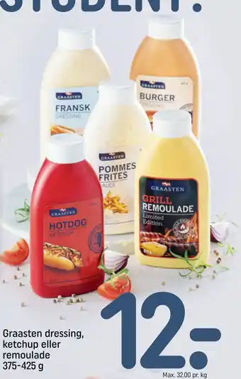 REMA 1000 Graasten dressing, ketchup eller remoulade 375-425 g tilbud