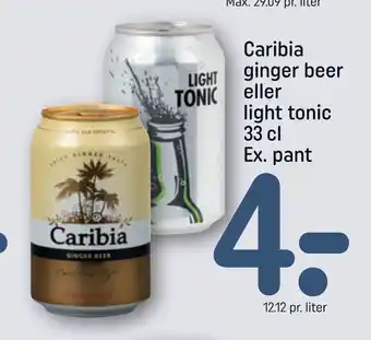 REMA 1000 Caribia ginger beer eller light tonic 33 cl Ex. pant tilbud