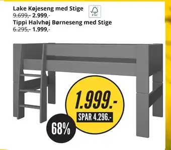 Tippi Halvhøj Børneseng med Stige