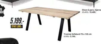 My Home Troense Sofabord 75 x 135 cm tilbud