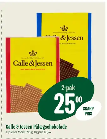 Min Købmand Galle & Jessen Pålægschokolade tilbud