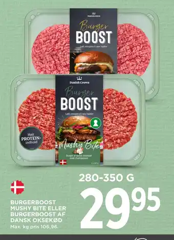 MENY BURGERBOOST MUSHY BITE ELLER BURGERBOOST AF DANSK OKSEKØD tilbud