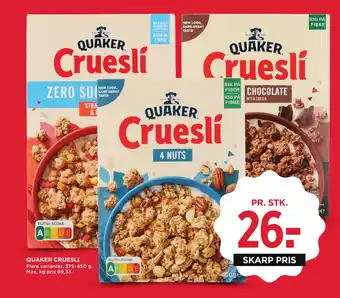 MENY QUAKER CRUESLI tilbud