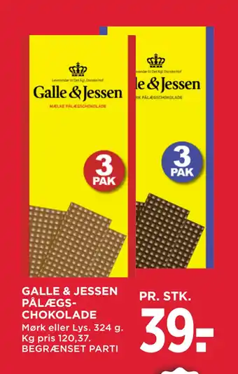 MENY GALLE & JESSEN PÅLÆGSCHOKOLADE tilbud