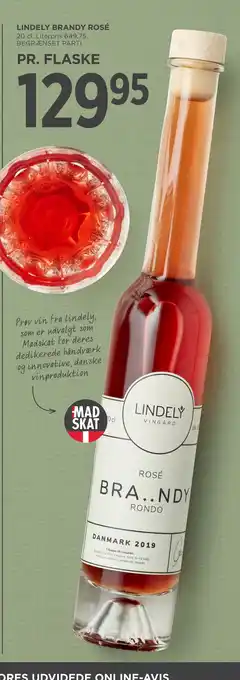 MENY LINDELY BRANDY ROSÉ tilbud