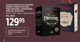 MENY CASALFORTE COLLEZIONE ROSSO VENETO ELLER THE ORIGINAL ZINFANDEL SPECIAL EDITION tilbud