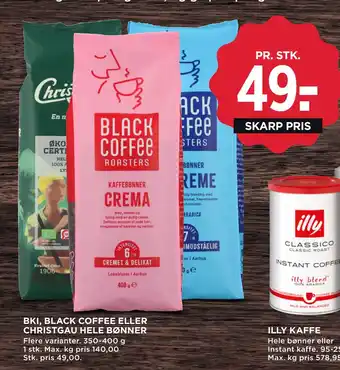 MENY BKI, BLACK COFFEE ELLER CHRISTGAU HELE BØNNER tilbud