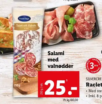 Lidl Salami med valnødder tilbud