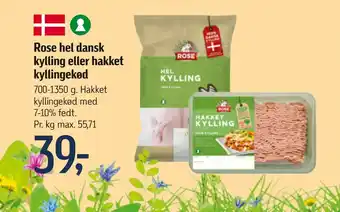 Føtex Rose hel dansk kylling eller hakket kyllingekød tilbud