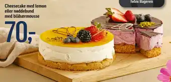 Cheesecake med lemon eller nøddebund med blåbærmousse