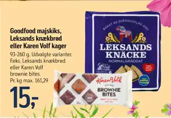 Goodfood majskiks, Leksands knækbrød eller Karen Volf kager