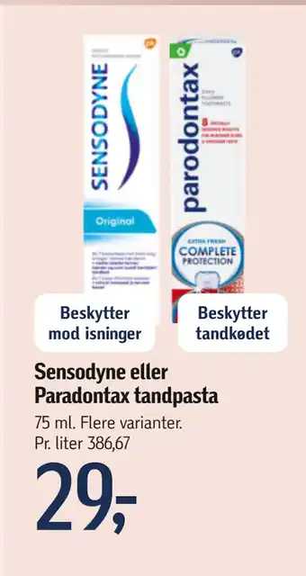 Føtex Sensodyne eller Paradontax tandpasta tilbud