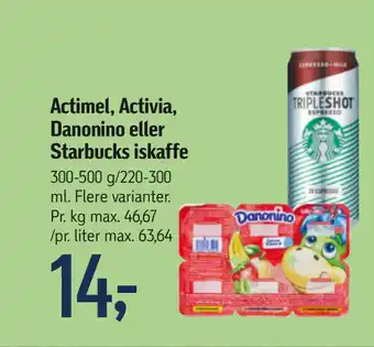 Føtex Actimel, Activia, Danonino eller Starbucks iskaffe tilbud