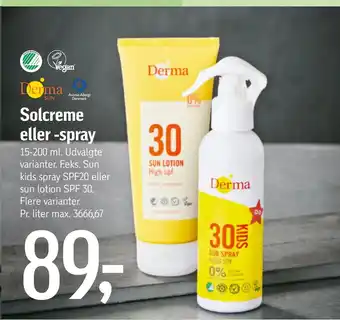 Føtex Solcreme eller -spray tilbud