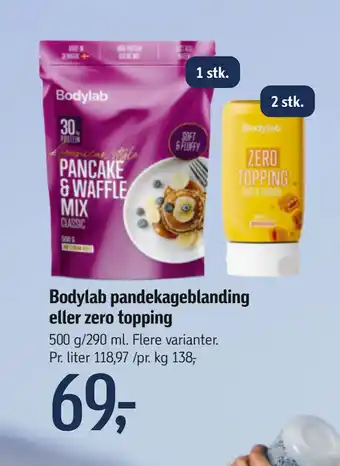 Føtex Bodylab pandekageblanding eller zero topping tilbud