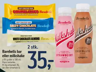 Barebells bar eller milkshake