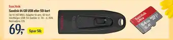 Føtex Sandisk 64 GB USB eller SD-kort tilbud