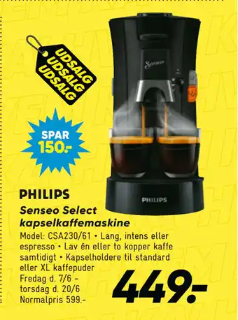 Bilka Senseo Select kapselkaffemaskine tilbud