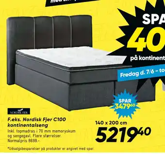 Bilka Nordisk Fjer C100 kontinentalseng tilbud
