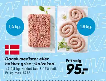 Bilka Dansk medister eller hakket grise/kalvekød tilbud