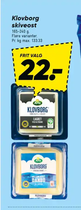 Bilka Klovborg skiveost tilbud