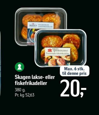 Føtex Skagen lakse- eller fiskefrikadeller tilbud