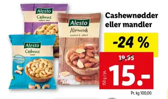 Lidl Cashewnødder eller mandler tilbud