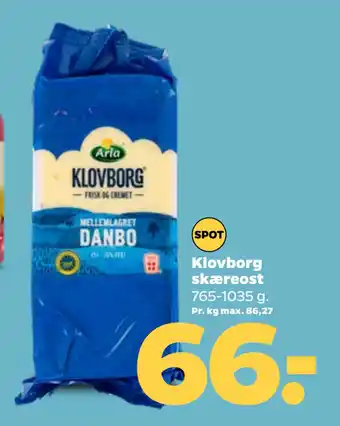 Netto Klovborg skæreost tilbud