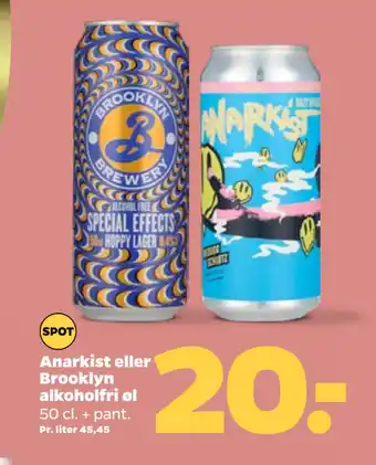 Netto Anarkist eller Brooklyn alkoholfri øl tilbud