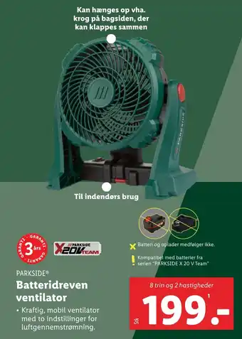 Lidl Batteridreven ventilator tilbud