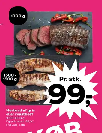 SuperBrugsen Mørbrad af gris eller roastbeef tilbud