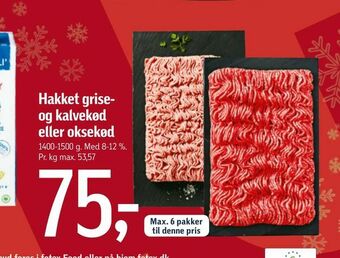 Føtex Hakket grise og kalvekød eller oksekød tilbud