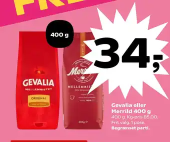 SuperBrugsen Gevalia eller Merrild 400 g tilbud