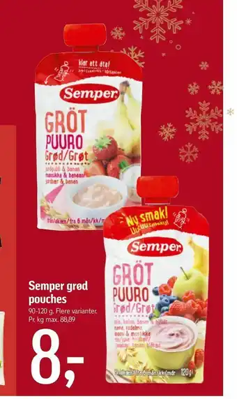 Føtex Semper grød pouches tilbud