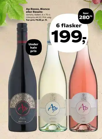 SuperBrugsen Ap Rosso, Bianco eller Rosato tilbud