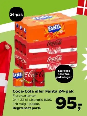 SuperBrugsen Coca-Cola eller Fanta 24-pak tilbud