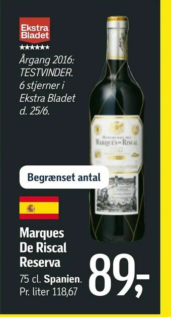 Føtex Marques De Riscal Reserva tilbud